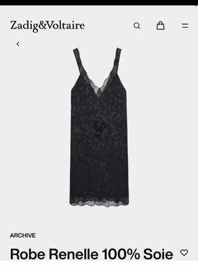 Zadig & Voltaire Black Silk Lace Chemise